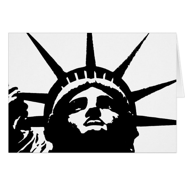 Black & White Pop Art Statue of Liberty (Front Horizontal)