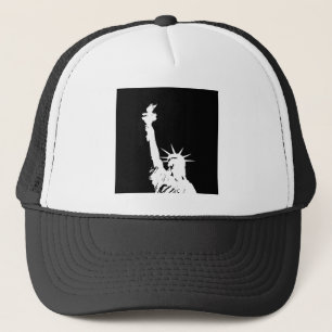 Black & White Pop Art Statue of Liberty Silhouette Trucker Hat