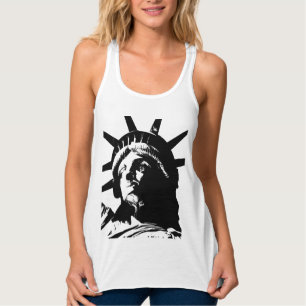 Black & White Pop Art Statue of Liberty Singlet