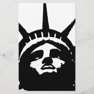 Black & White Pop Art Statue of Liberty Stationery