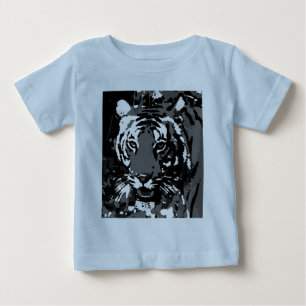 Black White Pop Art Tiger Baby T-Shirt