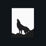 Black & White Pop Art Wolf Howling at Moon Canvas Print<br><div class="desc">A wolf is still a wolf,  even when he's alone. Perhaps a wolf is even more of a wolf when he's alone.</div>