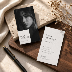 Black & White Portrait Photo Business Card