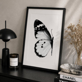 Black & White Poster Butterfly Minimalist Wallart
