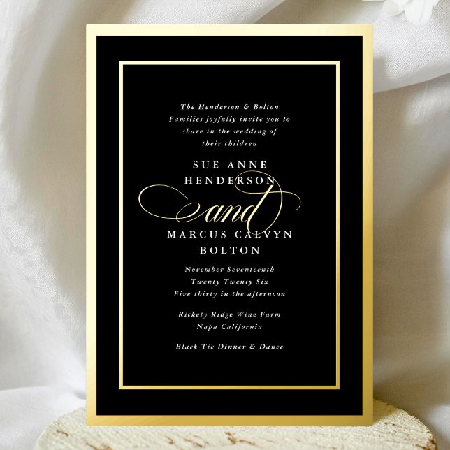 Black White Premium Calligraphy Gold Frame Wedding (Creator Uploaded)