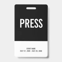 Black & White Press All Access Pass Event ID