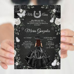 Black & White Princess Quinceanera Birthday Invitation<br><div class="desc">Black & White Princess Quinceanera Birthday</div>
