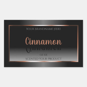 Black White Product Label Shimmery Rose Gold Frame