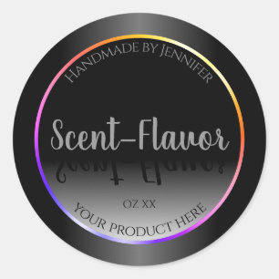 Black White Product Labels Colourful Rainbow Frame