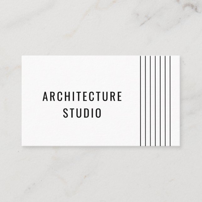 Black white professional architect designer modern business card (Front)