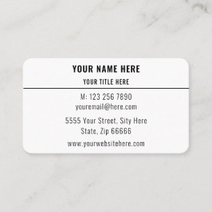Black White Professional Business Cards Template