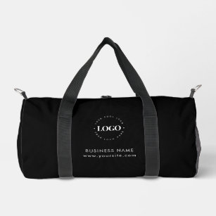 Black & White Professional Gym Workout Custom Logo Duffle Bag