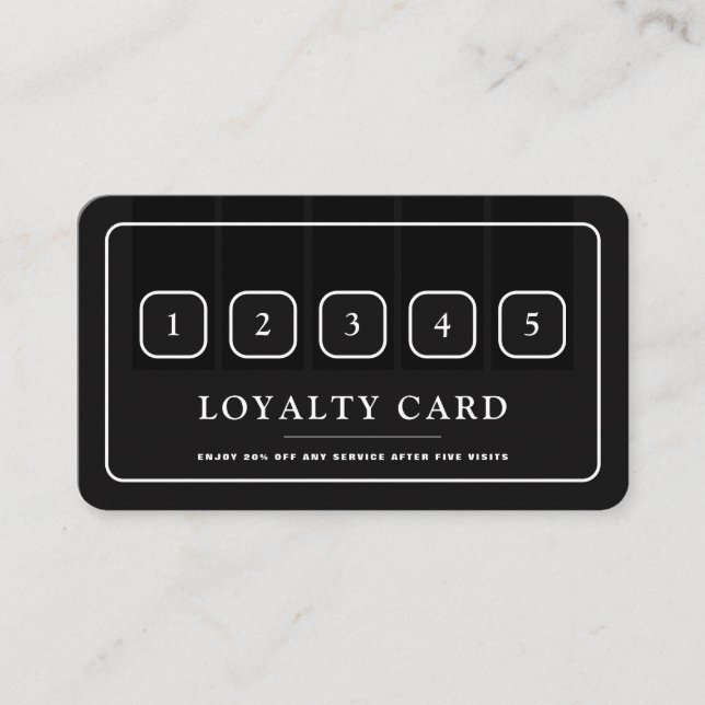 Black & White Professional Icon  Loyalty Card (Front)