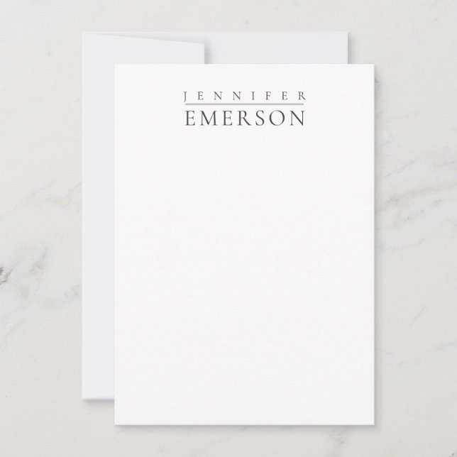 Black white professional minimalist modern plain  card (Front)