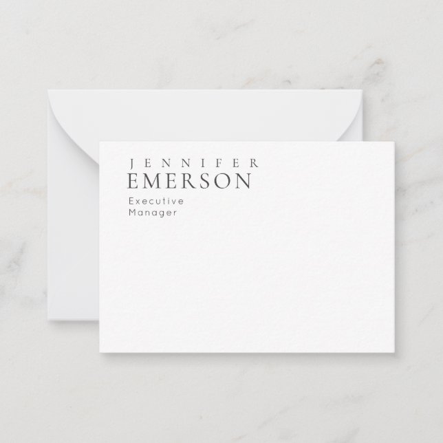 Black white professional minimalist modern plain  card (Front)