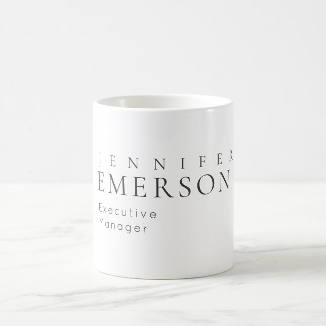 Black white professional minimalist modern plain  coffee mug (Center)