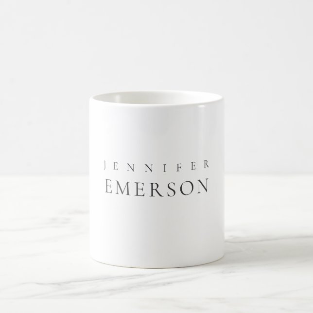 Black white professional minimalist modern plain  coffee mug (Center)