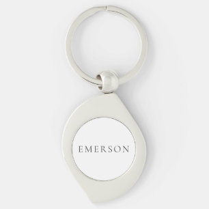 Black white professional minimalist modern plain  key ring