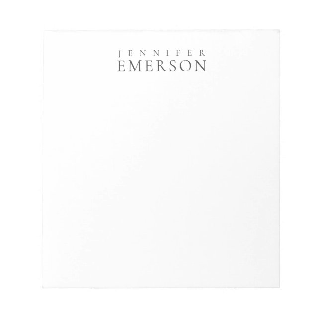 Black white professional minimalist modern plain  notepad (Front)