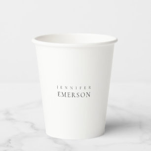 Black white professional minimalist modern plain  paper cups