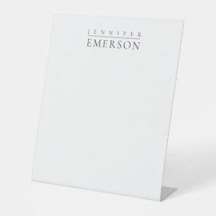 Black white professional minimalist modern plain pedestal sign