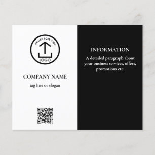 Black White Promotional Business Logo QR Code Flyer