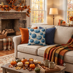 Black & White Pumpkin Fall Design Cushion