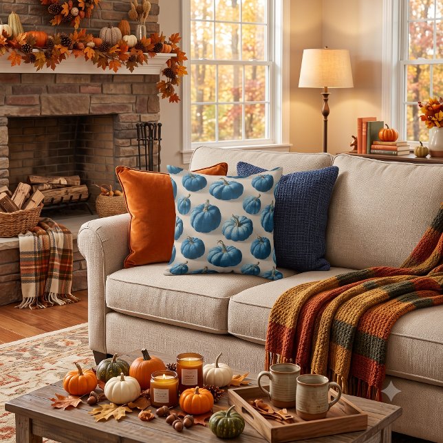 Black & White Pumpkin Fall Design Cushion (Creator Uploaded)