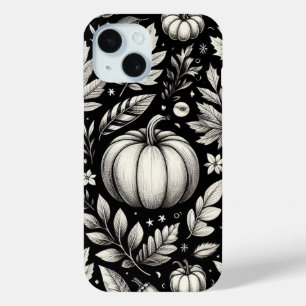 Black & White Pumpkins iPhone 15 Case