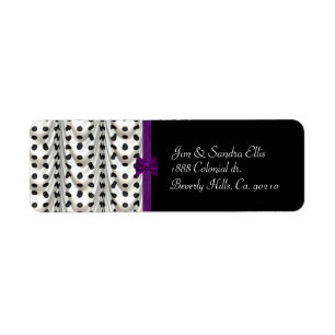 Black White Purple Draped Polka Dots
