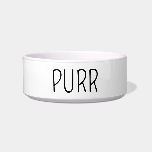 Black & White Purr Cat Contemporary  Bowl (Front)