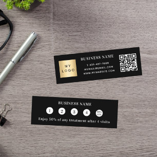 Black white qr code business logo loyalty card