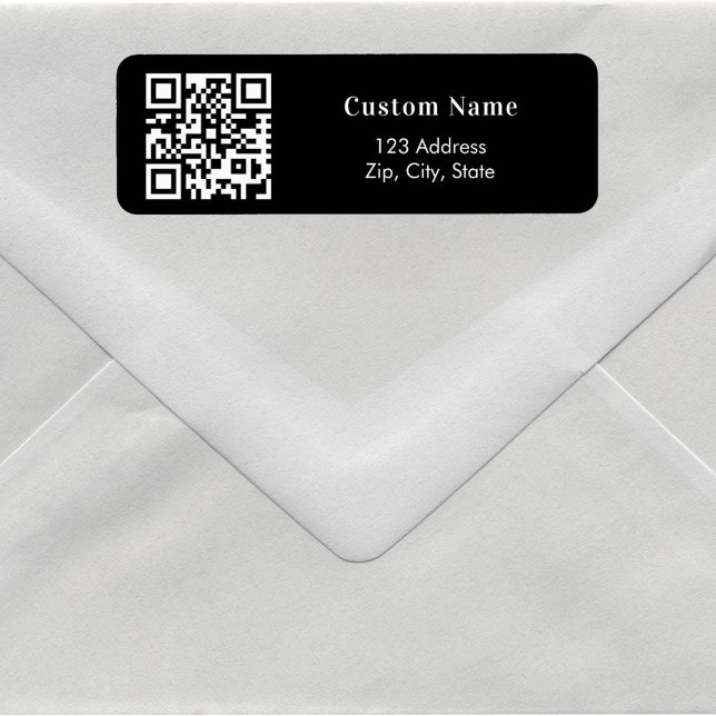 Black white QR code business return address (Creator Uploaded)