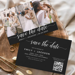 Black White QR Code - Save the Date 3 Photo