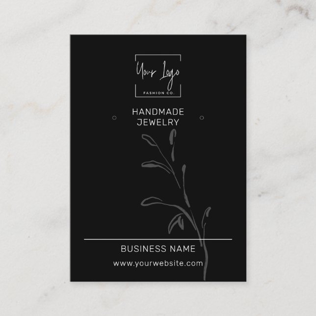 Black & White QR Fashion Jewellery Display Card (Front)