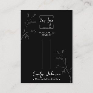 Black & White QR Jewellery Hair Clip Display Card