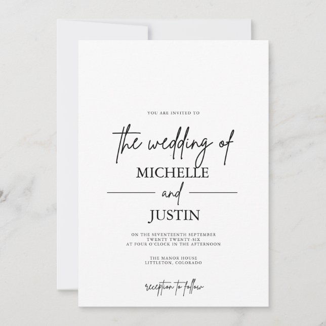 Black White  QR Wedding   Invitation (Front)