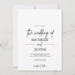 Black White  QR Wedding   Invitation