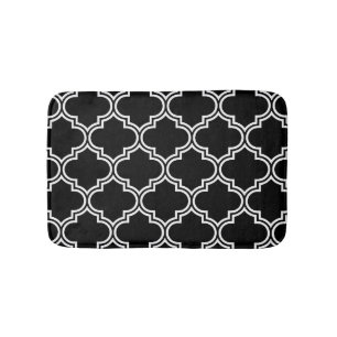 Black & White Quatrefoil Bath Mat