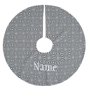 Black White Radiating Pattern Thunder_Cove Brushed Polyester Tree Skirt