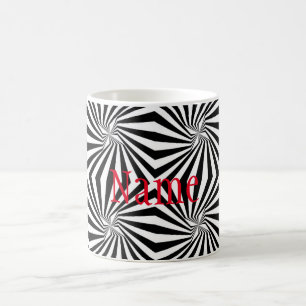 Black White Radiating Pattern Thunder_Cove Coffee Mug