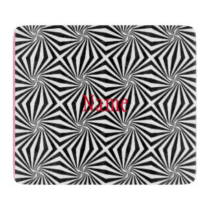 Black White Radiating Pattern Thunder_Cove Cutting Board