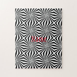 Black White Radiating Pattern Thunder_Cove Jigsaw Puzzle