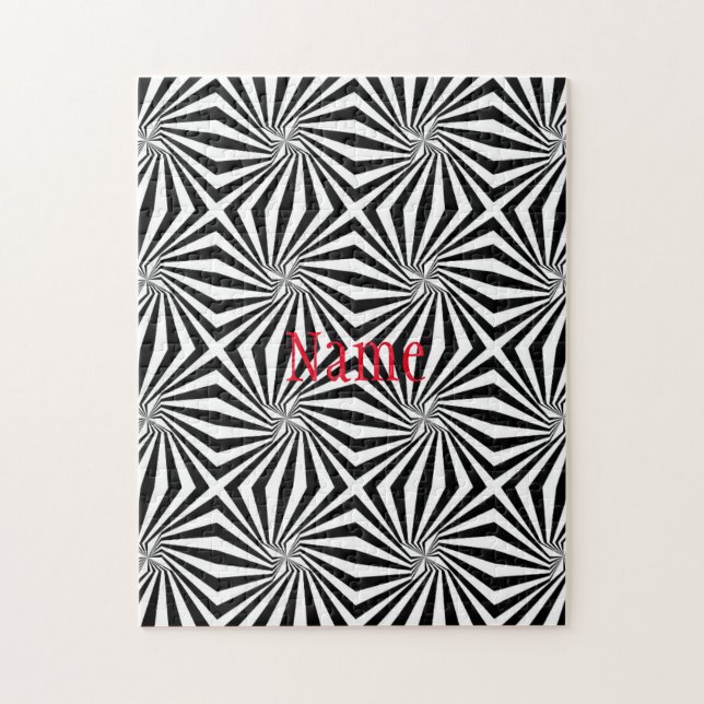 Black White Radiating Pattern Thunder_Cove  Jigsaw Puzzle (Vertical)