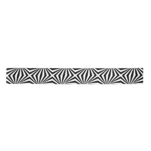 Black White Radiating Pattern Thunder_Cove Satin Ribbon
