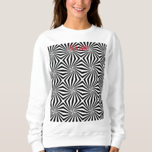 Black White Radiating Pattern Thunder_Cove Sweatshirt
