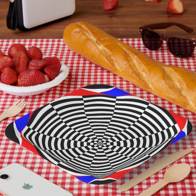 Black & White Radiation by Kenneth Yoncich Paper Plate (Picnic)