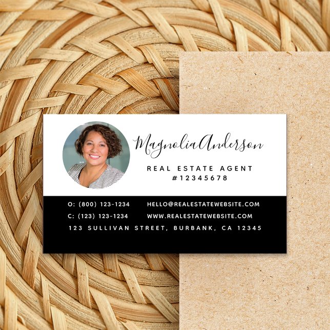 Black White Real Estate Business Card (Creator Uploaded)