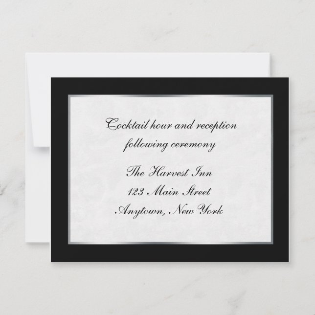 Black White Reception Invitation (Front)