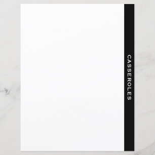 Black & White Recipe Divider Casseroles